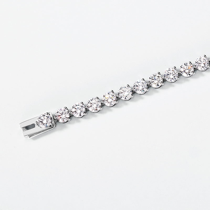Hidden Clasp PT950 Platinum Lab Grown Diamond Tennis Bracelet | Full Pavé Luxury Jewelry