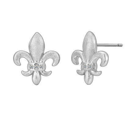 Dapaza S925 Sterling Silver Iris Matte Brushed Earrings