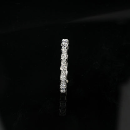 Lab-Grown Diamond Snake Bone Eternity Ring - S925 Sterling Silver