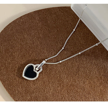 Maillard Accessories S925 Sterling Silver Necklace Women's Double-sided Mother-of-pearl Light Luxury Collarbone Chain Cross-border Cold Style Style