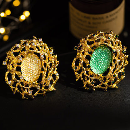 Vintage Rattan Branch Brooch