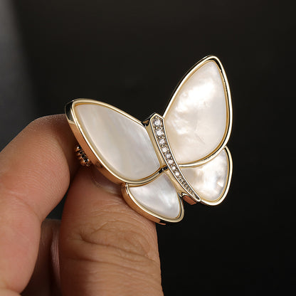 Break The Cocoon Into A Butterfly Natural Shell Butterfly Brooch