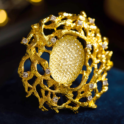 Vintage Rattan Branch Brooch