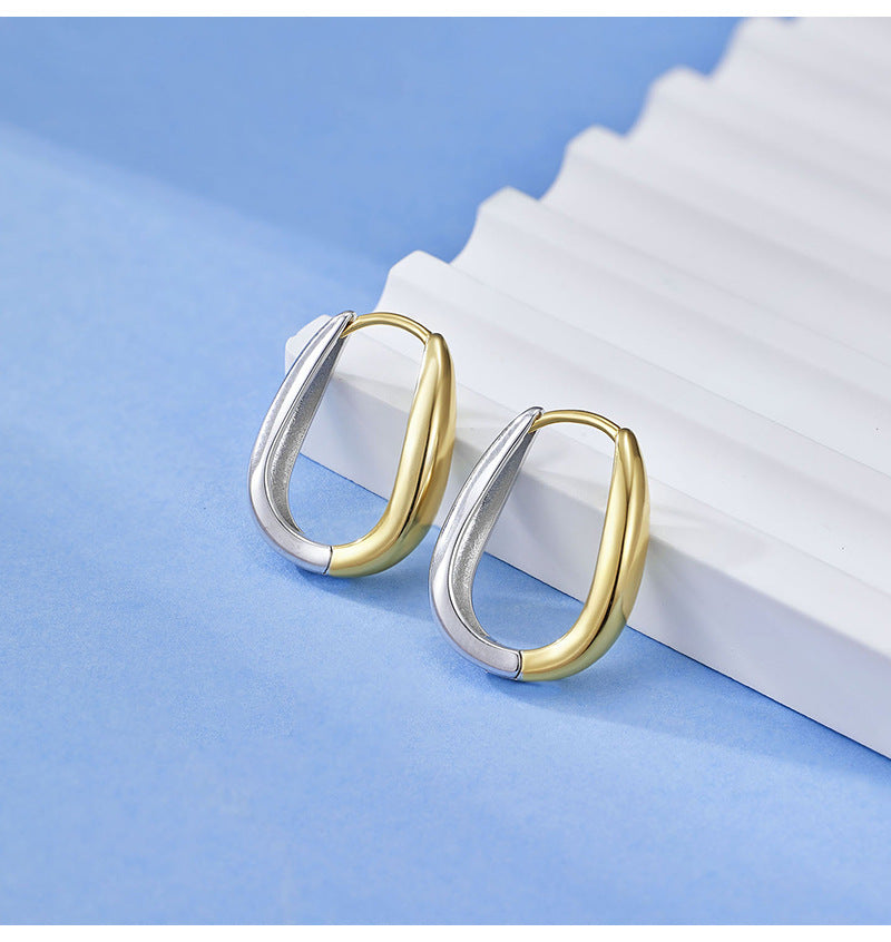 S925 Sterling Silver Earrings - Women's Unique, Exquisite, High-end, 3d, Niche, Minimalist Hoop & Oval Earrings