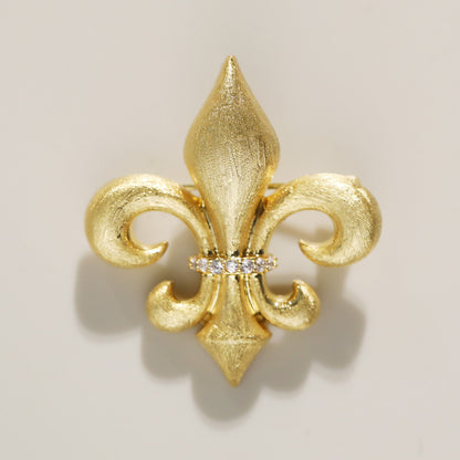 Antique Gold Braided Iris Brooch