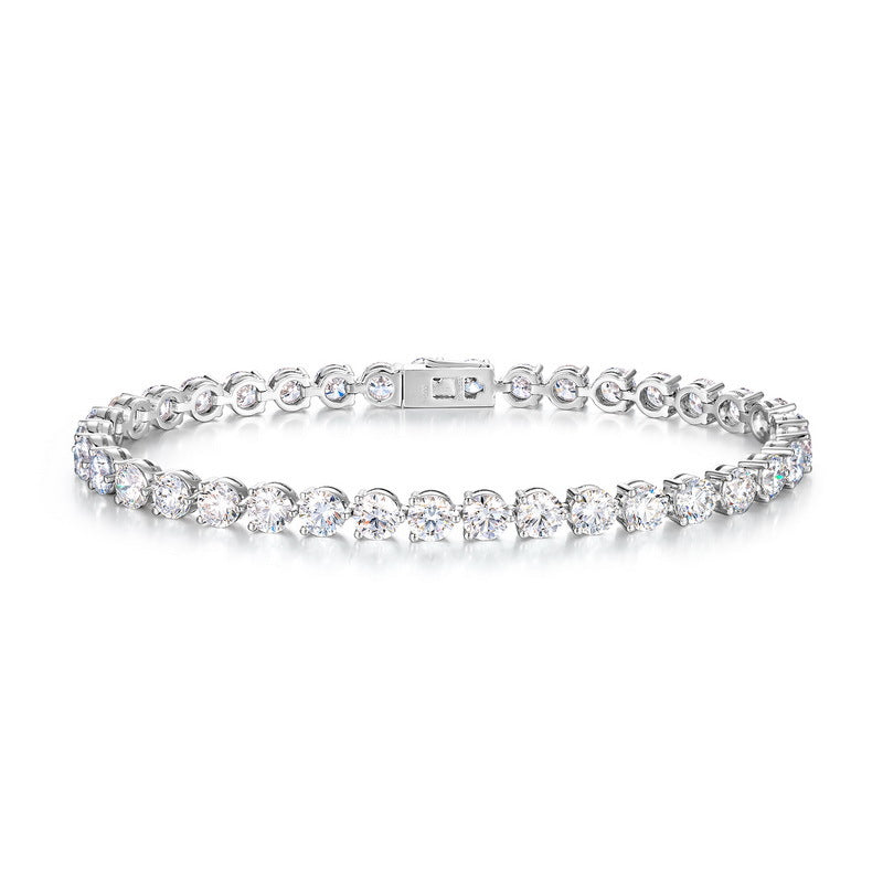 Hidden Clasp PT950 Platinum Lab Grown Diamond Tennis Bracelet | Full Pavé Luxury Jewelry