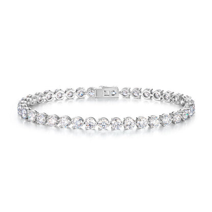 Hidden Clasp PT950 Platinum Lab Grown Diamond Tennis Bracelet | Full Pavé Luxury Jewelry