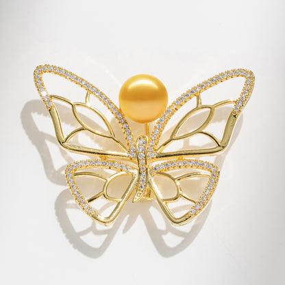 Freshwater Pearl Butterfly Brooch