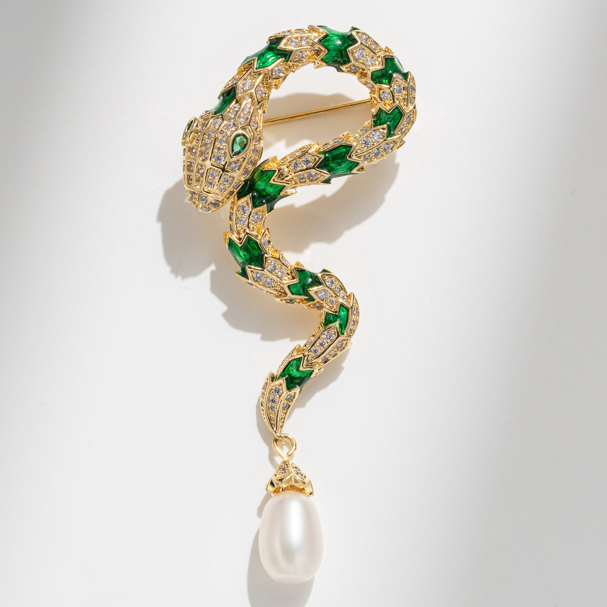 Freshwater Pearl Snake Brooch