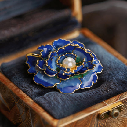 Freshwater Pearl Peony Brooch