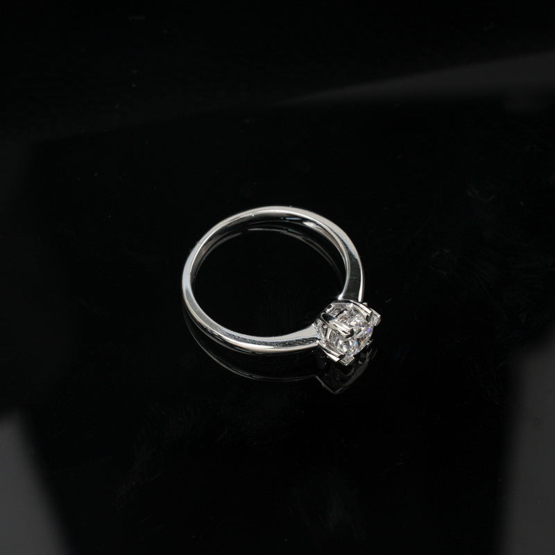 Classic 1ct Lab-Grown Diamond Solitaire Ring - S925 Sterling Silver Heart 6-Prong Band