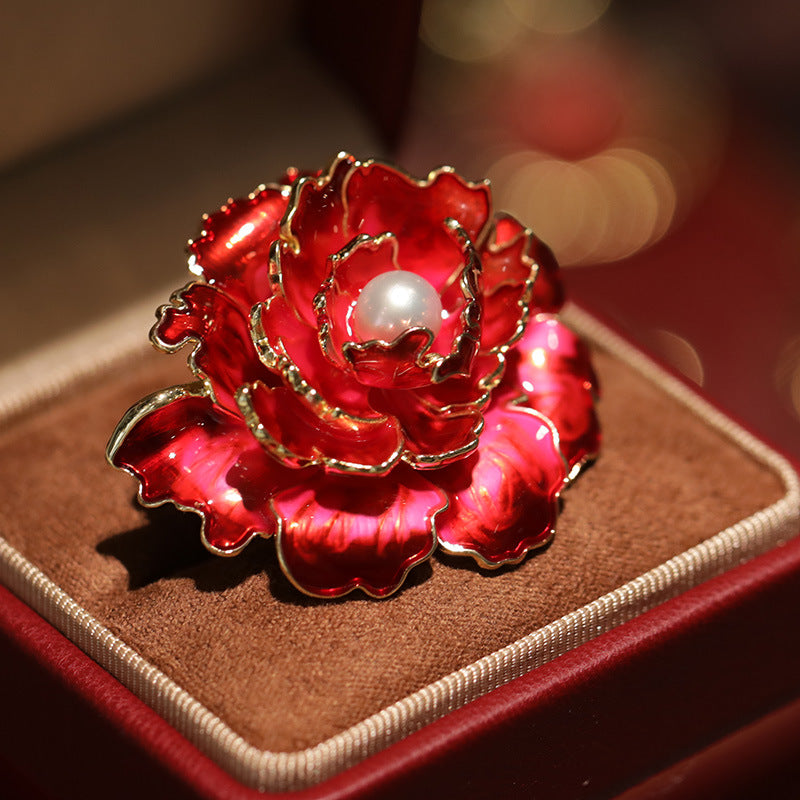Freshwater Pearl Peony Brooch