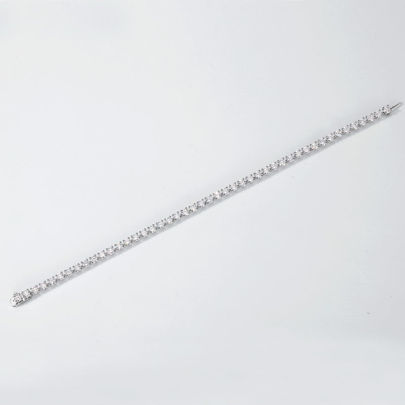 Luxury 9.35CT Lab Grown Diamond Single Row Tennis Bracelet | Solid PT950 Platinum Hip-Hop Style Unisex Bracelet - Dapaza