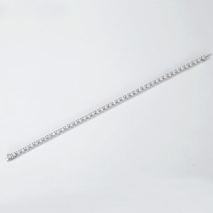Luxury 9.35CT Lab Grown Diamond Single Row Tennis Bracelet | Solid PT950 Platinum Hip-Hop Style Unisex Bracelet - Dapaza