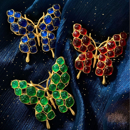 Resin Gem Butterfly Brooch