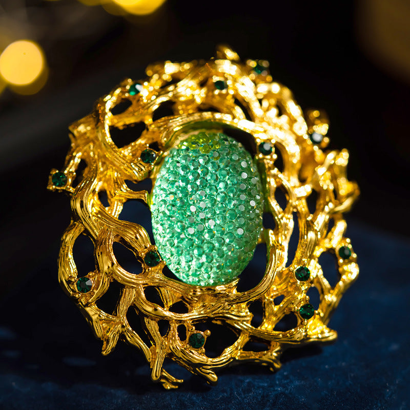Vintage Rattan Branch Brooch