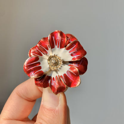 Gold-Plated Enamel Sunflower Brooch