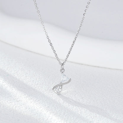 Dapaza Time Hourglass Gold Plated Necklace Women's S925 Sterling Silver