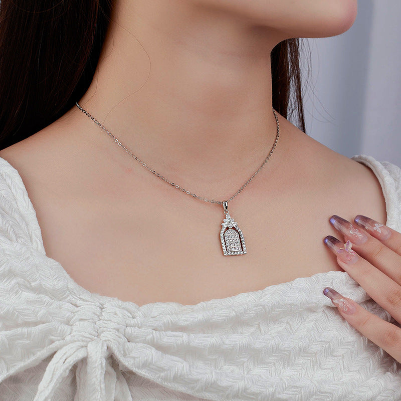 925 Sterling Silver Necklace - Women's Unique Design, Subtly Luxurious, High-end "window of Happiness" Clavicle Chain