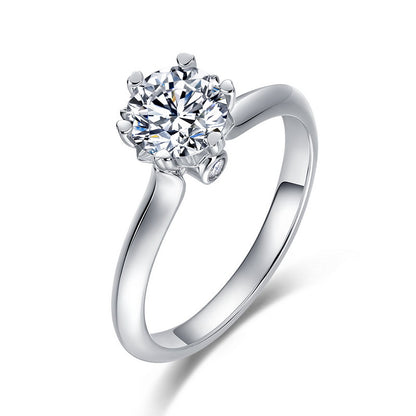 Classic 1ct Lab-Grown Diamond 6-Prong Solitaire Ring - S925 Sterling Silver