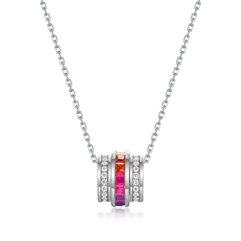 Lab-Grown Emerald Pendant Necklace - S925 Sterling Silver