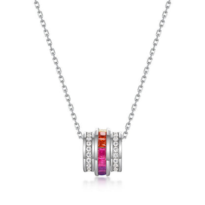 Lab-Grown Emerald Pendant Necklace - S925 Sterling Silver