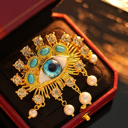 Baroque Pearl Devil's Eye Brooch