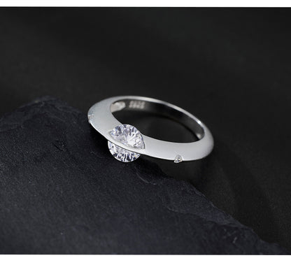 S925 Sterling Silver Frosted Cosmic Star Rotatable Ring