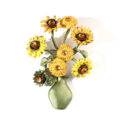 Vintage Van Gogh Sunflower Brooch