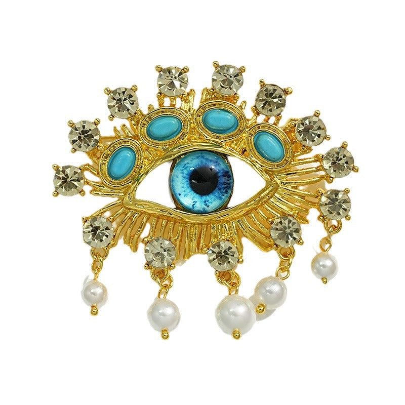 Baroque Pearl Devil's Eye Brooch
