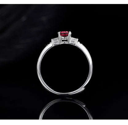 S925 Sterling Silver Ring Women's Zirconium Niche Design Adjustable Ring with Opening