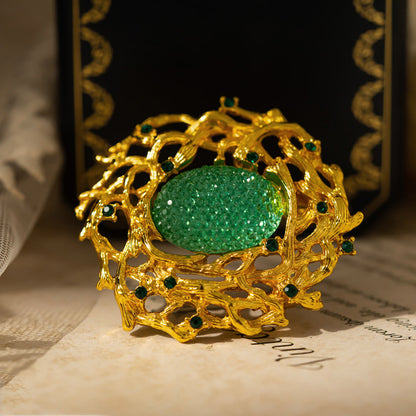 Vintage Rattan Branch Brooch