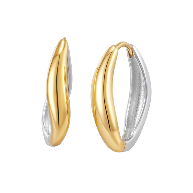 S925 Sterling Silver Earrings - Women's Unique, Exquisite, High-end, 3d, Niche, Minimalist Hoop & Oval Earrings