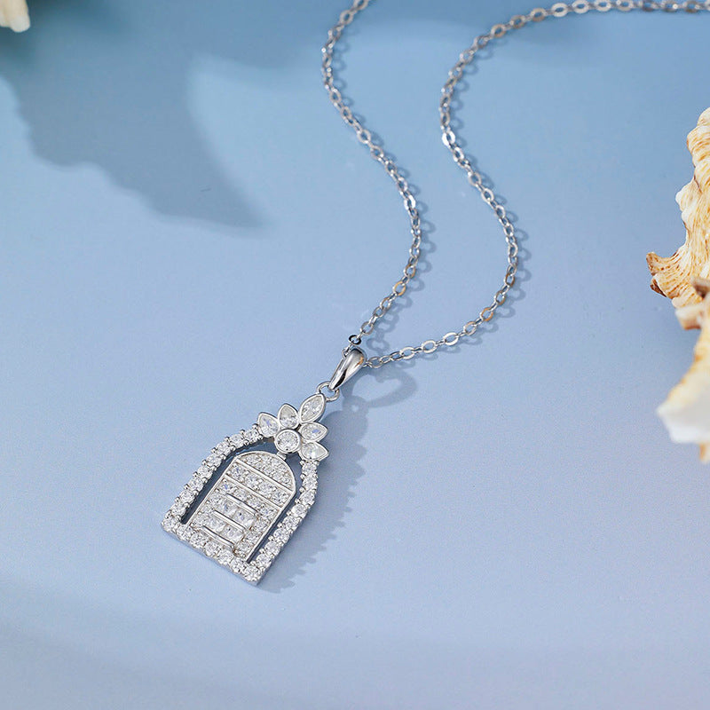 925 Sterling Silver Necklace - Women's Unique Design, Subtly Luxurious, High-end "window of Happiness" Clavicle Chain