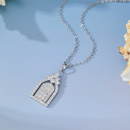925 Sterling Silver Necklace - Women's Unique Design, Subtly Luxurious, High-end "window of Happiness" Clavicle Chain