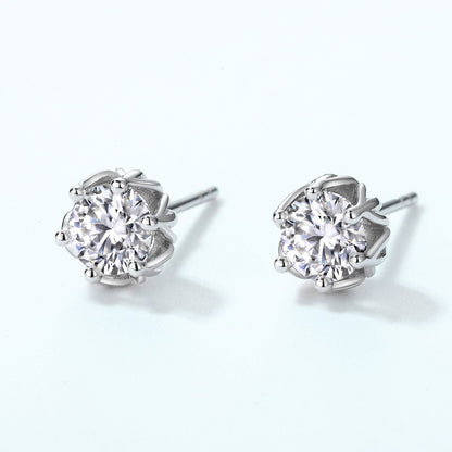 Classic Snowflake Moissanite Stud Earrings - S925 Sterling Silver
