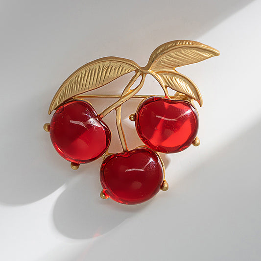 Vintage Cherry Brooch