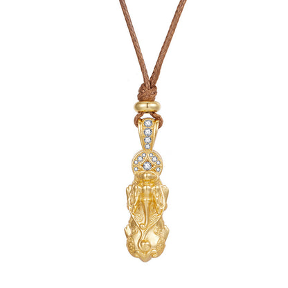Necklace Accessible Luxury Niche High-end S925 Sterling Silver New Chinoiserie National Trend Vajra Autumn and Winter Pull-out Longsweater Chain