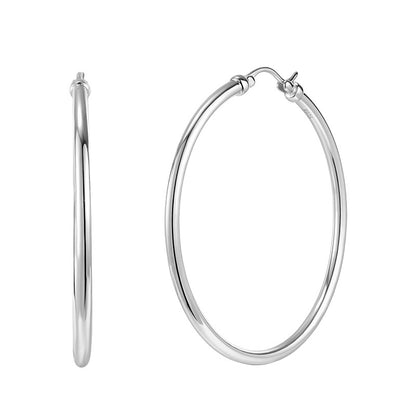 New Circle Earrings S925 Sterling Silver Minimalist Style Hoop Earrings