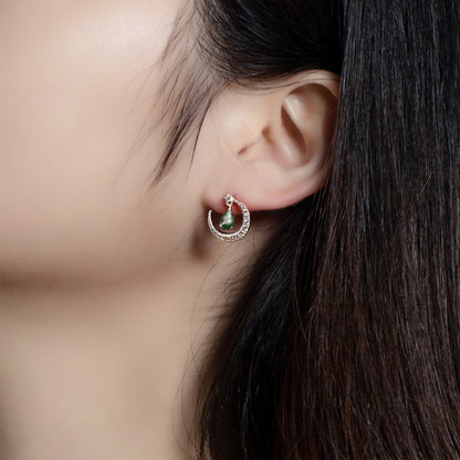 Moon Moss Agate Earrings | 925 Sterling Silver