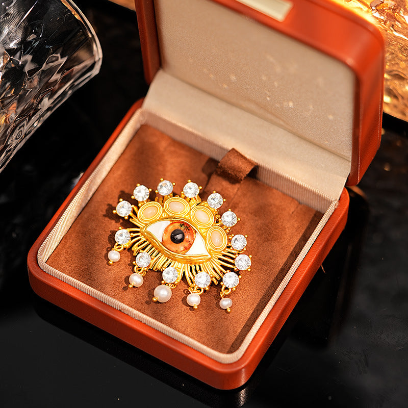 Baroque Pearl Devil's Eye Brooch