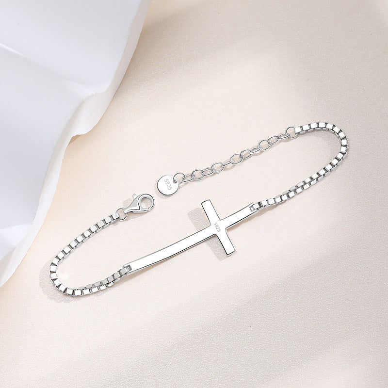 925 Sterling Silver Cross Bracelet