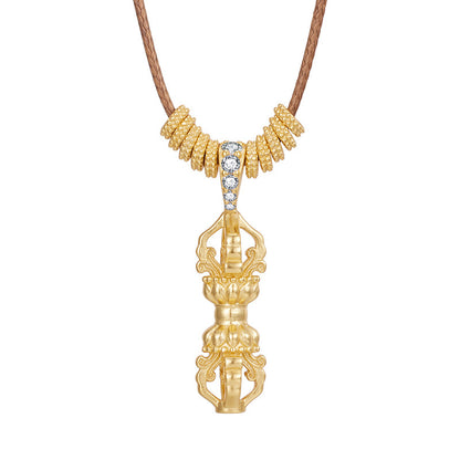 Necklace Accessible Luxury Niche High-end S925 Sterling Silver New Chinoiserie National Trend Vajra Autumn and Winter Pull-out Longsweater Chain