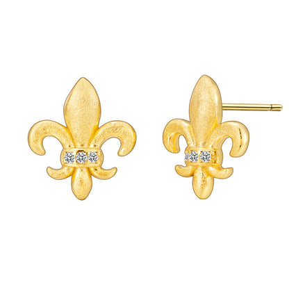 Dapaza S925 Sterling Silver Iris Matte Brushed Earrings