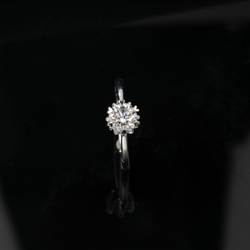 Classic 1ct Lab-Grown Diamond Solitaire Ring - S925 Sterling Silver Heart 6-Prong Band