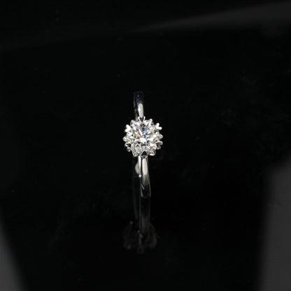 Classic 1ct Lab-Grown Diamond Solitaire Ring - S925 Sterling Silver Heart 6-Prong Band