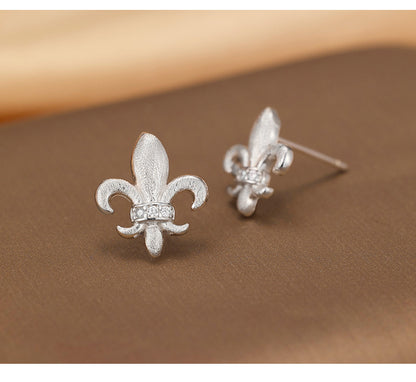 Dapaza S925 Sterling Silver Iris Matte Brushed Earrings