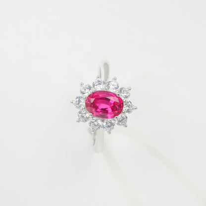 Art Deco Geometry: Lab-Grown Emerald & Ruby Earring & Ring Set | 925 Silver | Dapaza
