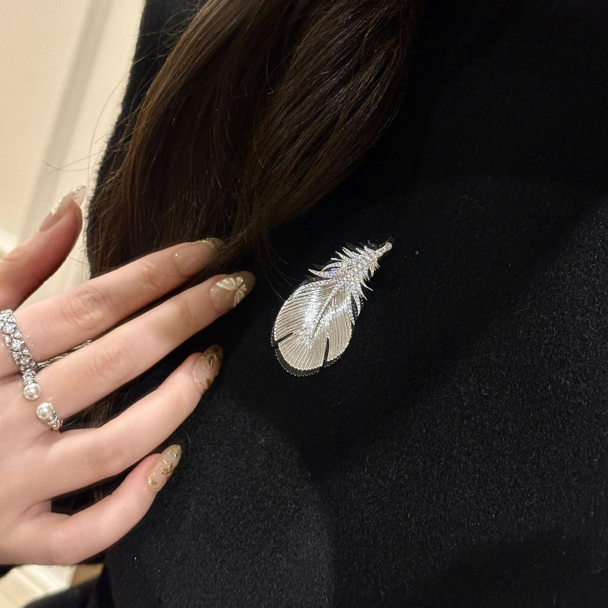 Dapaza S925 Sterling Silver Highlight Wings Two Wear Necklace Brooch