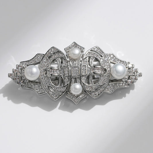 Men's Freshwater Pearl Collar Clip Brooch